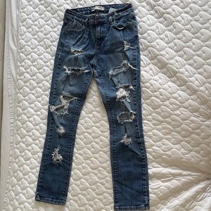 Classic Distressed Denim Skinny Jeans